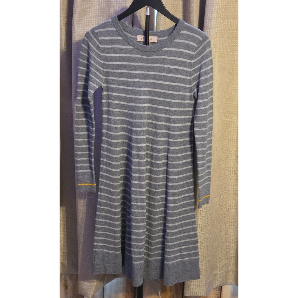 Philosophy Republic Clothing Striped Sweater Dress Women's Size Small Gray